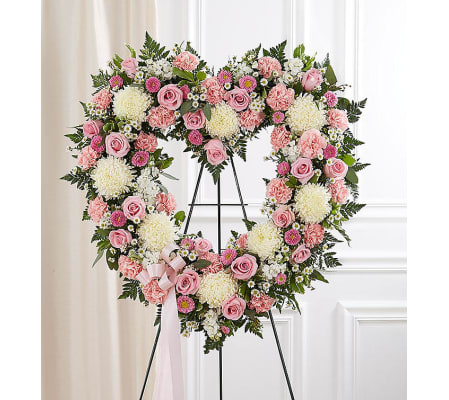 Always Remember™ Floral Heart Tribute- Pink
