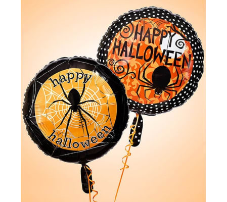 Two Happy Halloween Mylar Balloons