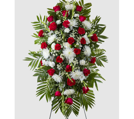 Red & White Standing Spray