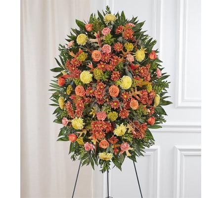 Sympathy Standing Spray - Fall Colors