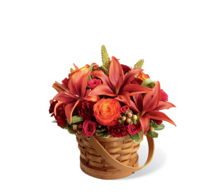 The FTD® Abundant Harvest™ Basket with Lilies