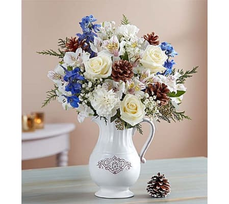 Winter Wishes Bouquet™ in a Pitcher