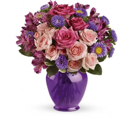 Teleflora's Purple Medley Bouquet with Roses