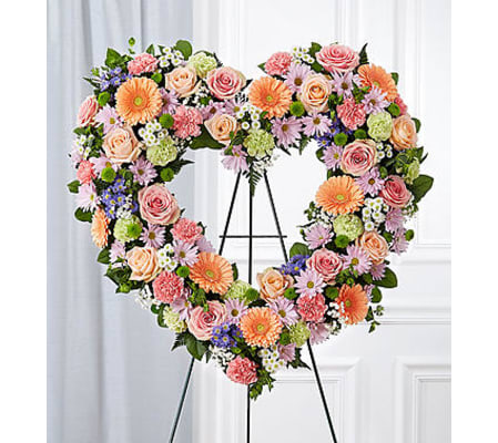 Always Remember Pastel Floral Heart Tribute