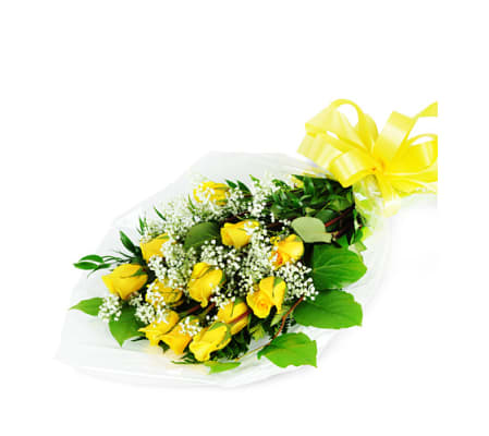 Perfect Wrapped Long-Stemmed Yellow Roses