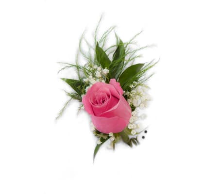 Rose Boutonniere with Baby's Breath