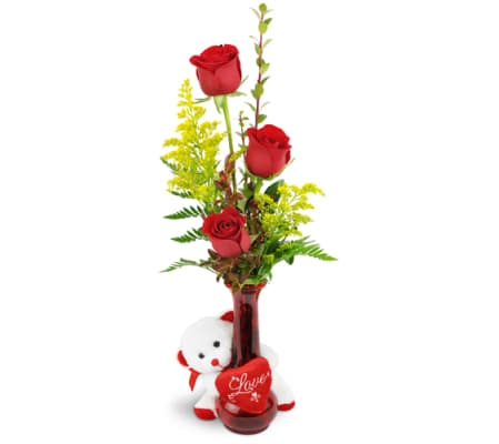 Rose Trio™ with Love Bear