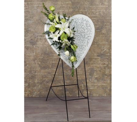WHITE HEART W/EASEL