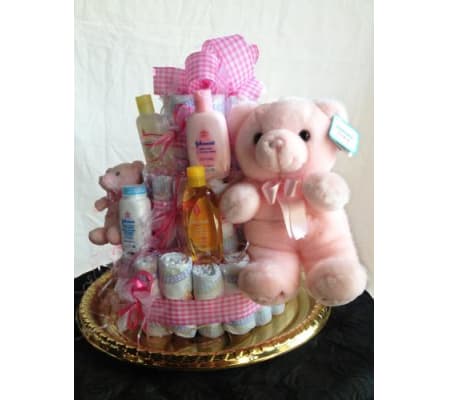 Pretty in Pink Diaper Cake