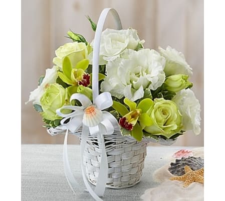 Beach Wedding Flower Girl Arrangement