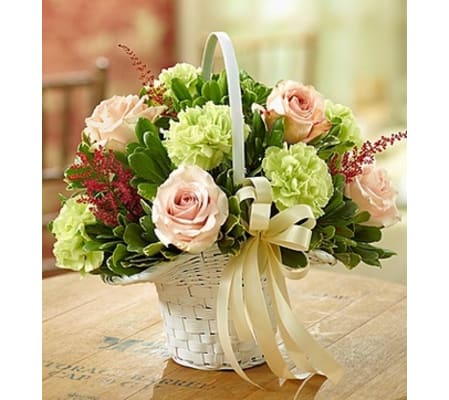 Vineyard Wedding Flower Girl Arrangement