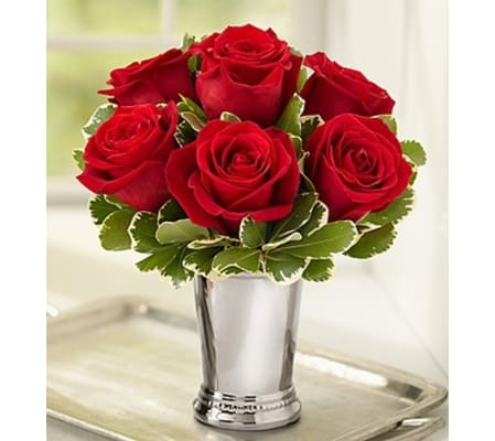 Julep Cup Rose Arrangement - Red