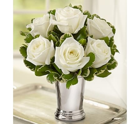 Julep Cup Rose Arrangement - White