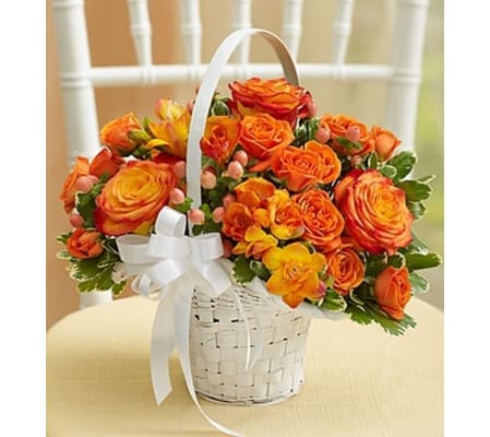 Golden Sunset Flower Girl Arrangement