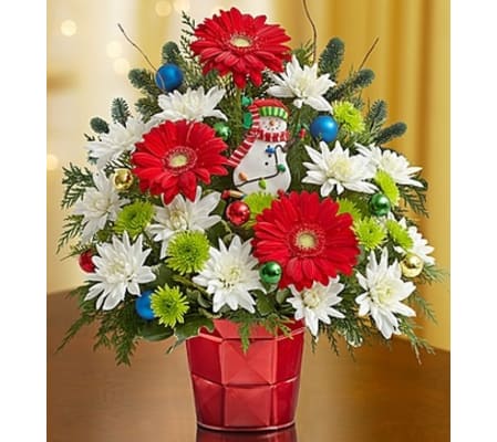 Christmas Greetings™ in a Red Vase