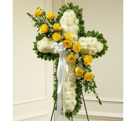 White Cross with Yellow Rose Break