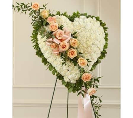 White Heart with Peach Rose Break