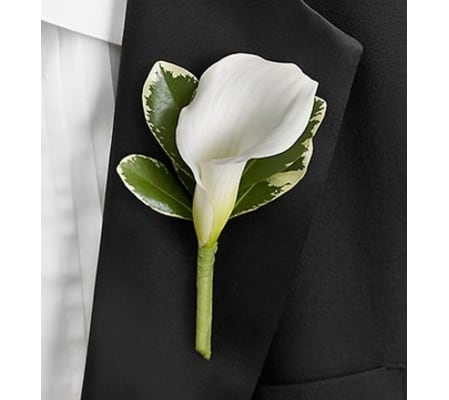 All White Boutonniere