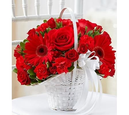 All Red Flower Girl Arrangement