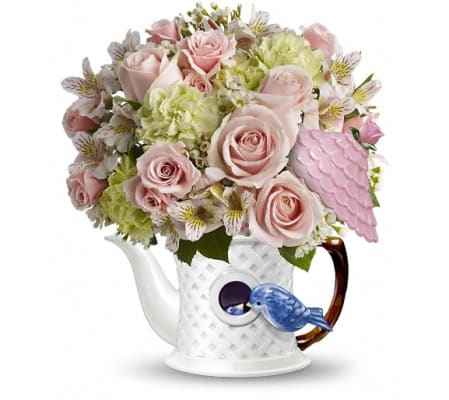 Teleflora's Bluebird Blush Bouquet