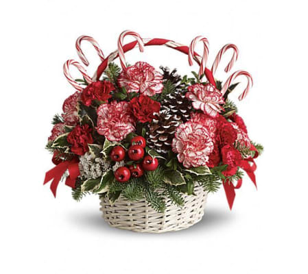 Candy Cane Basket Bouquet