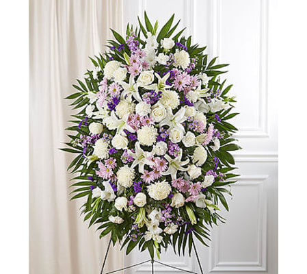 Lavender & White Sympathy Standing Spray