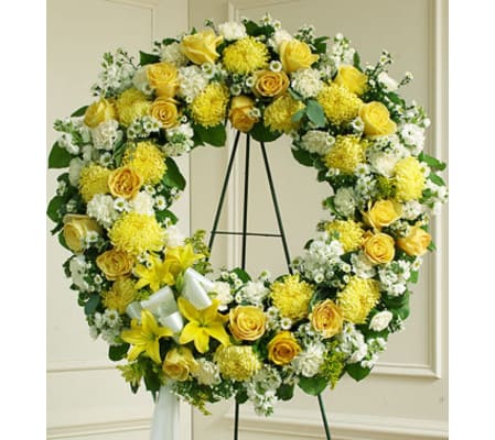 Yellow and White Standing Wreath