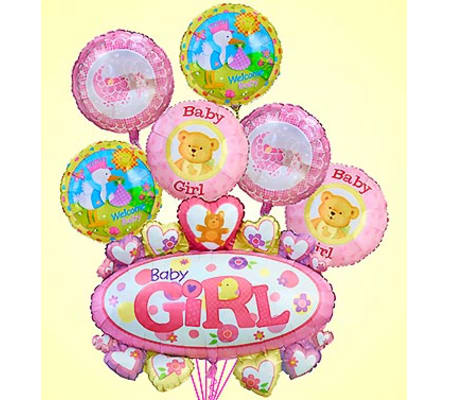 Baby Girl Marquee Mylar Bundle