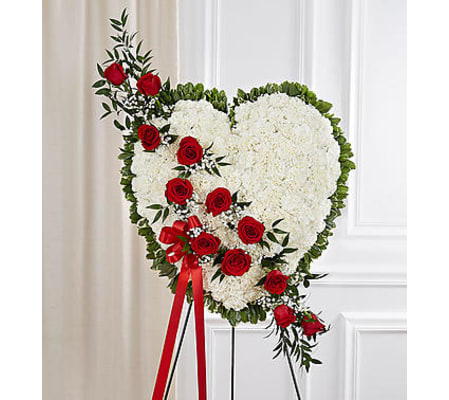 Always in My Heart Red Floral Heart
