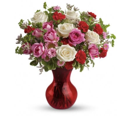 Teleflora's Splendid in Red Bouquet with Roses