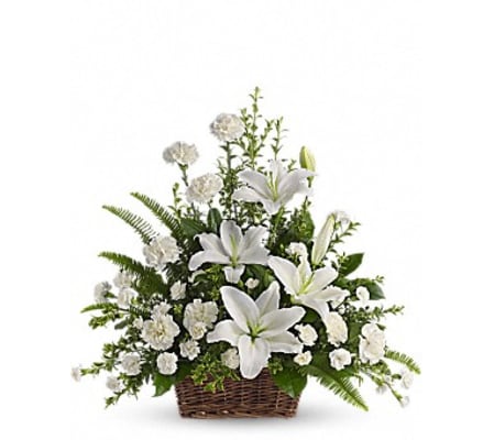 PEACEFUL WHITE LILY BASKET