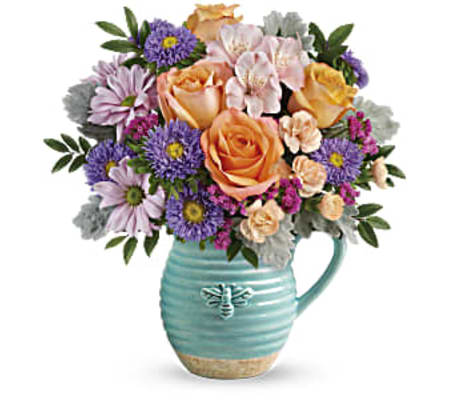 Busy Bee Pitcher Bouquet