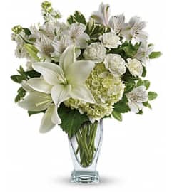 lovely white blooms. An arrangement by Fine's Flowers.
