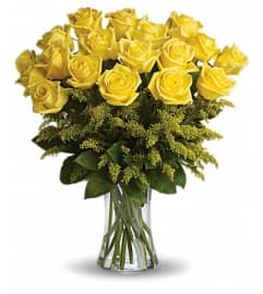 Burst of yellow roses. An arrangement by Fine's Flowers.