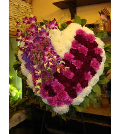Checkered Heart. An arrangement by Tarrytown Floral Designs.