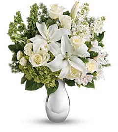 Shimmering White. An arrangement by Flowers By Stephanie.