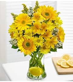Lemonade. An arrangement by Lynette's Flowers and Gifts.