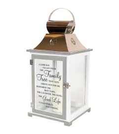 FAMILY TREE MEMORIAL LANTERN. An arrangement by J.D. Ballantine's Flowers and Gifts.