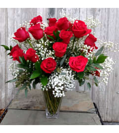 2 DOZEN RED ROSES ARRANGED. An arrangement by Flowers by Priscilla.