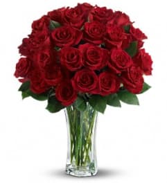 Love and Devotion - 24 Stemmed Red Roses TRS01-1A. An arrangement by Jennifer's Flowers and Gifts.