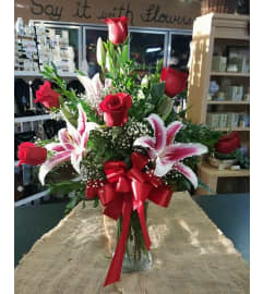 Be My Valentine. An arrangement by Buds and Blooms at Enumclaw.