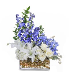 Majestic Blue. An arrangement by The Flower Patch Florist.
