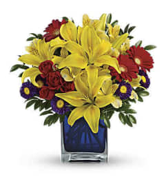 The Blue Caribbean Bouquet. An arrangement by Flowers of Jacksonville.
