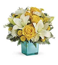 Golden Laughter Bouquet. An arrangement by Flowers of Jacksonville.