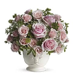 The Parisian Pinks with Roses. An arrangement by Flowers of Jacksonville.
