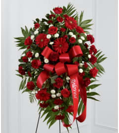 Treasured Memories Standing Spray. An arrangement by Seasons Change Designs.