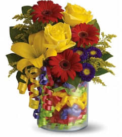 Happy Birthday Blooms. An arrangement by Seasons Change Designs.