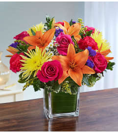 Healing Tears of Multicolor Brights. An arrangement by Seasons Change Designs.