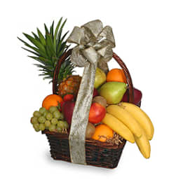 Festive Fruit Basket Gift Basket. An arrangement by Elegant Florist.