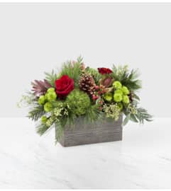 Christmas Cabin. An arrangement by Fine's Flowers.